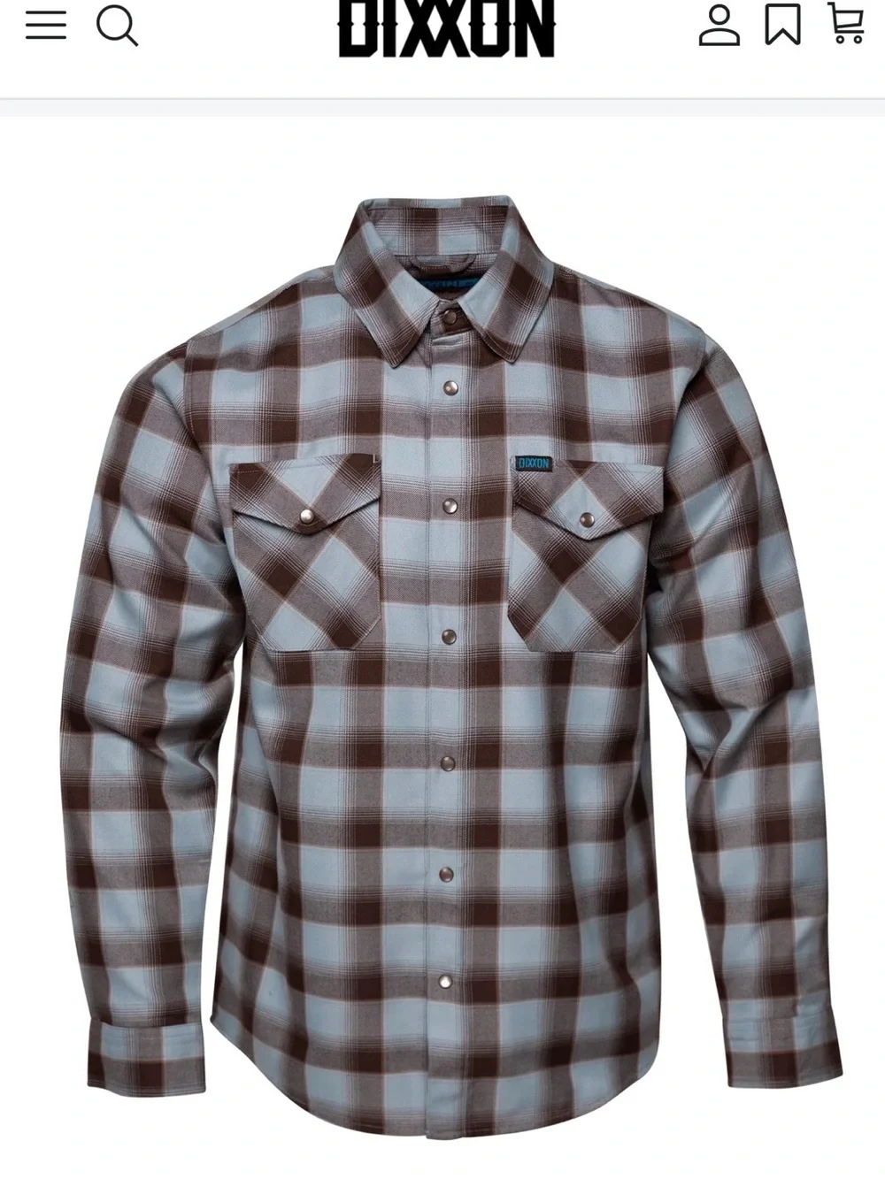 DIXXON Men's Blue and Gray Plaid Button-Down Shirt - Picture 3 of 3